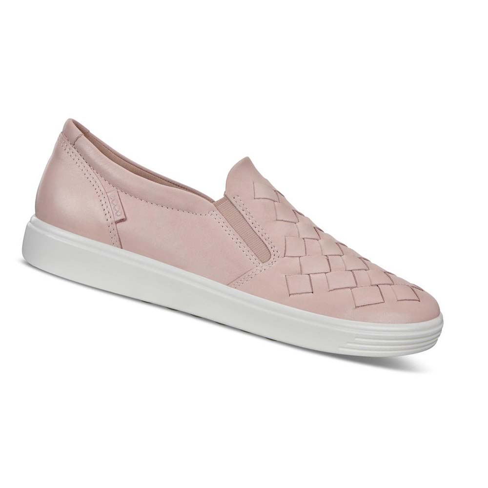 Ecco Soft 7 Woven Sneakers Dam Rosa | SE 249BEX